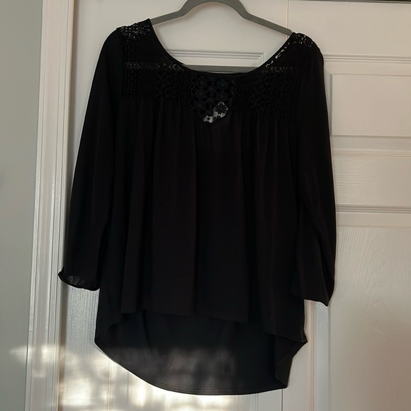 American Eagle Outfitters Black Crochet Top - Picture 1 of 8
